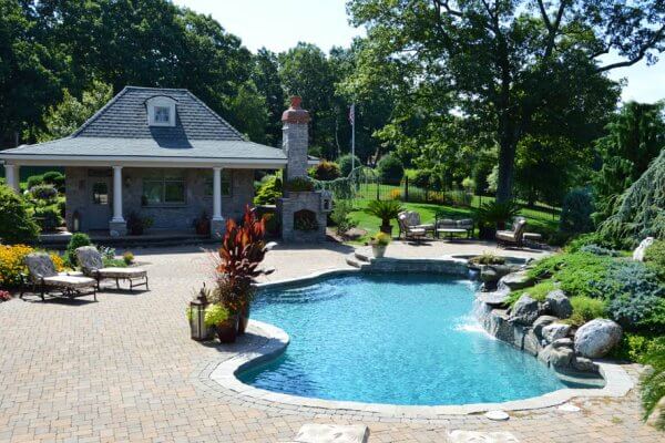 Outdoor Living, Swimming Pool, Spa and Patio with Fireplace