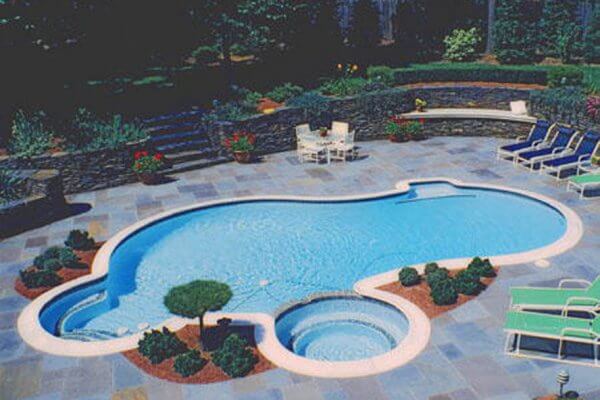 Self Cleaning Freeform Gunite Inground Swimming Pool
