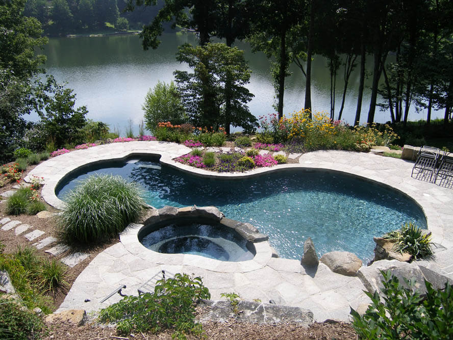 Lakeside Inground Gunite Swimming Pool Construction