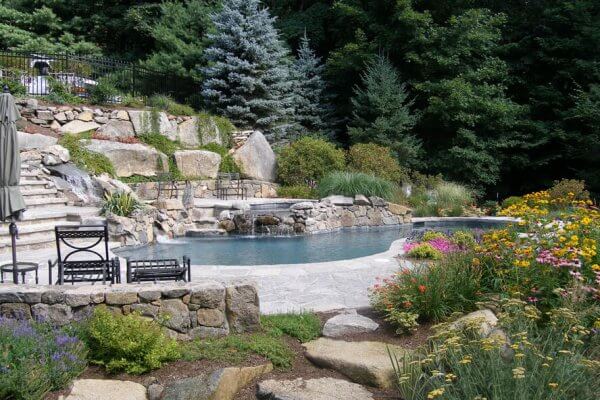 Gunite Swimming Pool with Spa