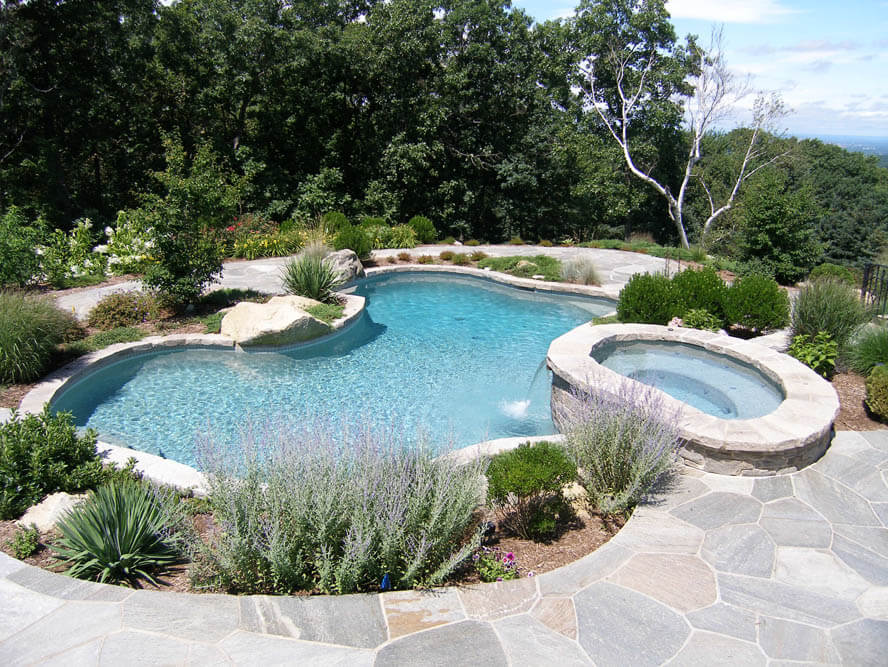 Elevated Spa and waterfall