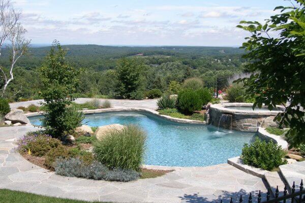 Elevated Gunite Spa and waterfall