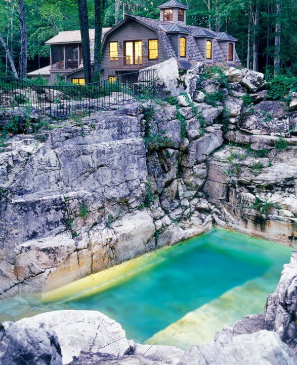 Custom Inground Swimming Pool - The Quarry Pool Left Side