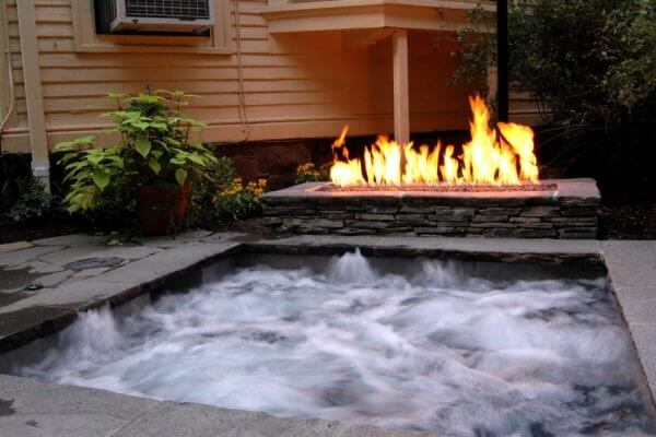 Gunite Spa with Fireplace