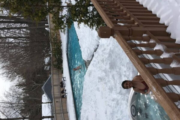 Heated Outdoor Swimming Pool In Snow