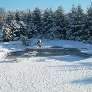 Gunite Inground Swimming Pool In Winter