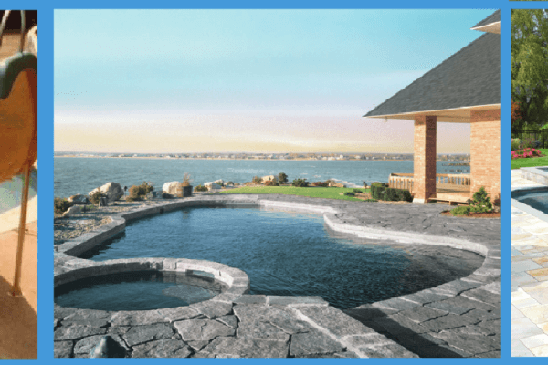 Aqua Pool & Patio gunite swimming pool construction in Connecticut showing older and newer pools