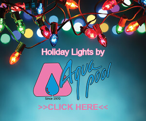 holiday lights by Aqua pool