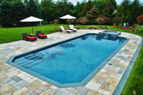 Aqua Pool & Patio gunite swimming pool construction in Connecticut showing new pool build