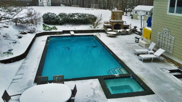 Aqua Pool with snow