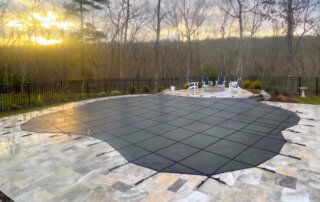 Swimming pool with a cover