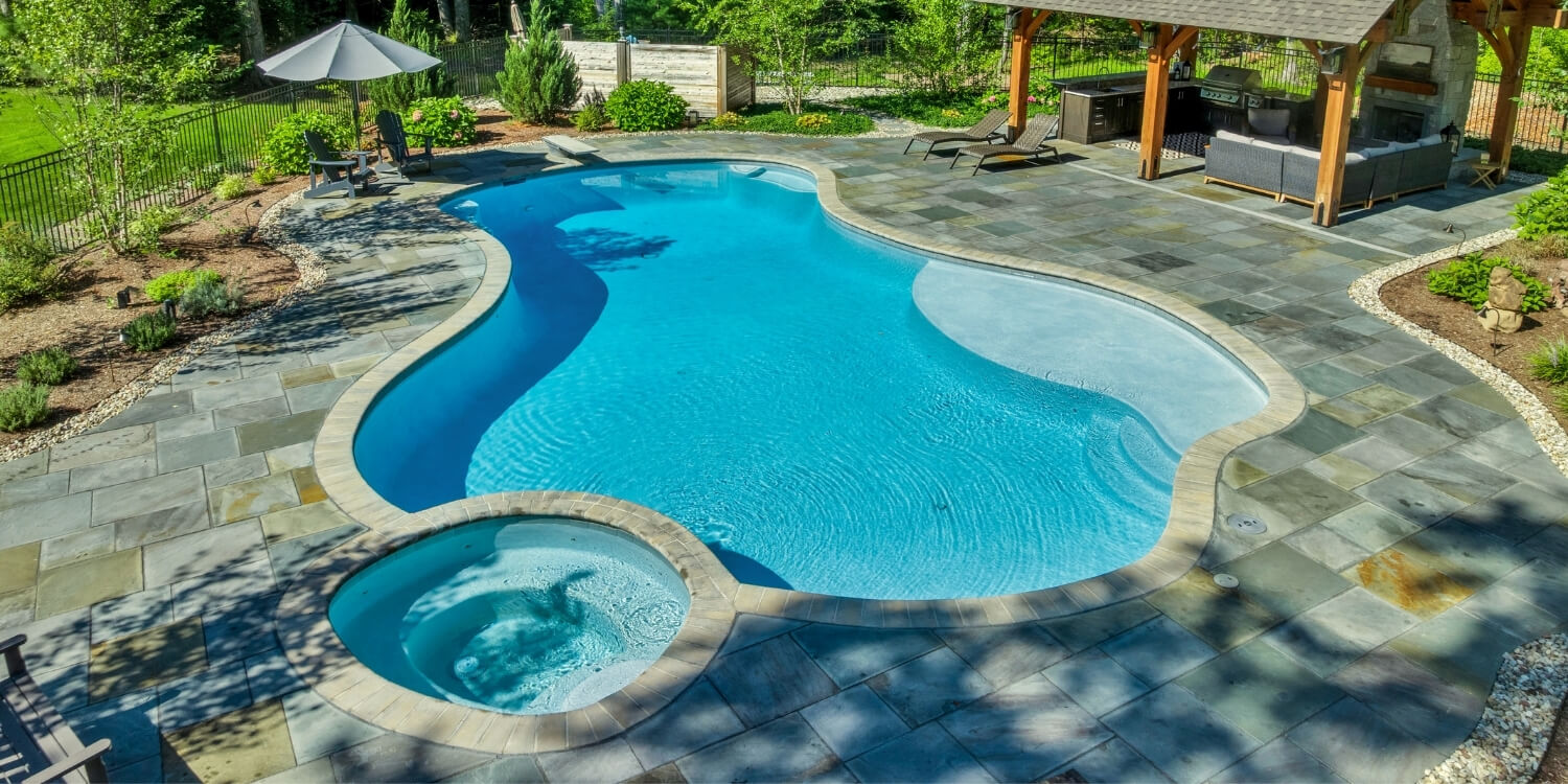 free form swimming pool in Connecticut